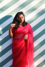 Hot Pink Organza Saree