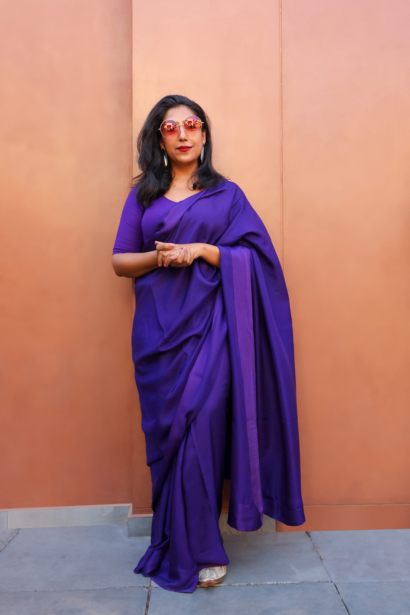 0I6A8154 Purple Silk Saree - Image 1