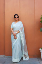 Pale Blue Organza Saree