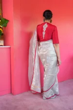 Silver Woven Saree - Image 2