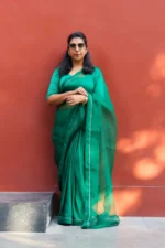 Emerald Green Half & Half Saree
