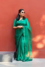 Emerald Green Half & Half Saree - Image 2