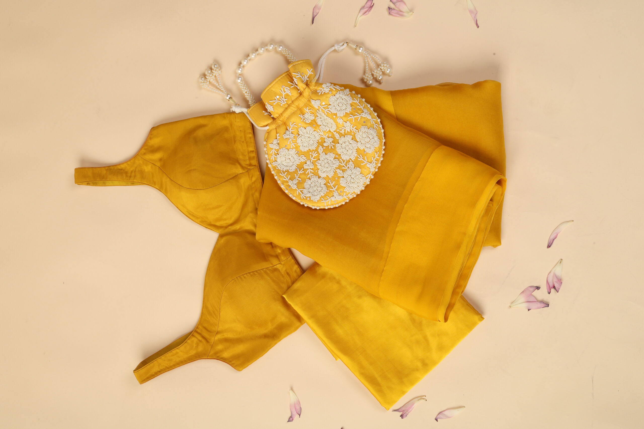 IMG_7531 Yellow Organza Saree - Image 4