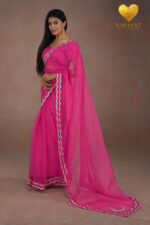 Silver & Gold Edge Saree - Image 5