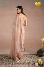Dusty Blush Zari Saree - Image 3