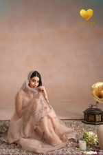 Dusty Blush Zari Saree - Image 2