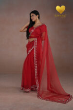Silver & Gold Edge Saree - Image 2