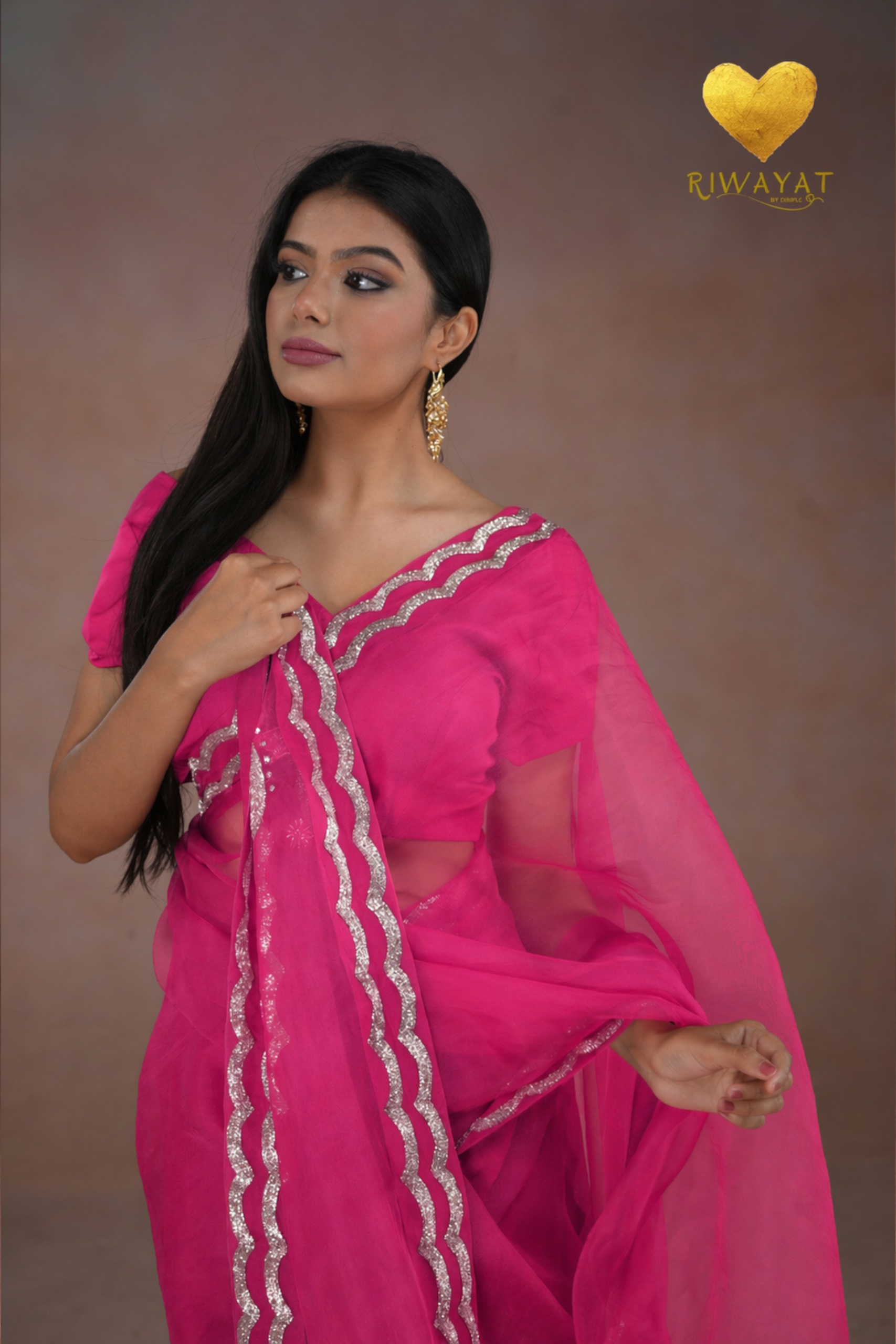 5 Silver & Gold Edge Saree - Image 1